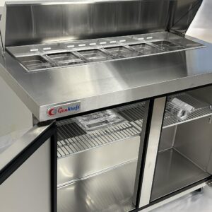 GenKraft Commercial Refrigerated - Salad/Sandwich Prep Table 48", 12 pan Capacity, Refrigerated Stainless Prep Table, used in Restaurants, Food Trucks, Fast Food Shops etc.