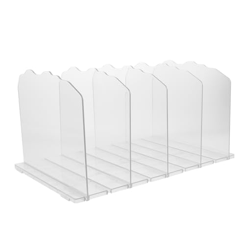 COOLHIYA Magazine Rack Clear Shelves Bookshelf Bookends Desktop Bookcase Book Shelves Bag Bookend Support Bag Organizer Plastic Bookend Closet Shelf Bag Holder Bag Rack Abs Transparent