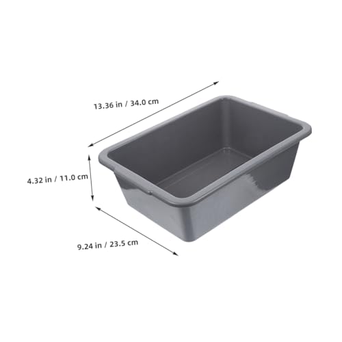 CRILSTYLEO 2pcs Box Storage Basket Food Storage Bin Vegetable Tote Tub Dish Basin Food Washing Bowl Food Service Bus Commercial Bus Tub Restaurant Wash Basin Commercial Tote Tub Grey Pp