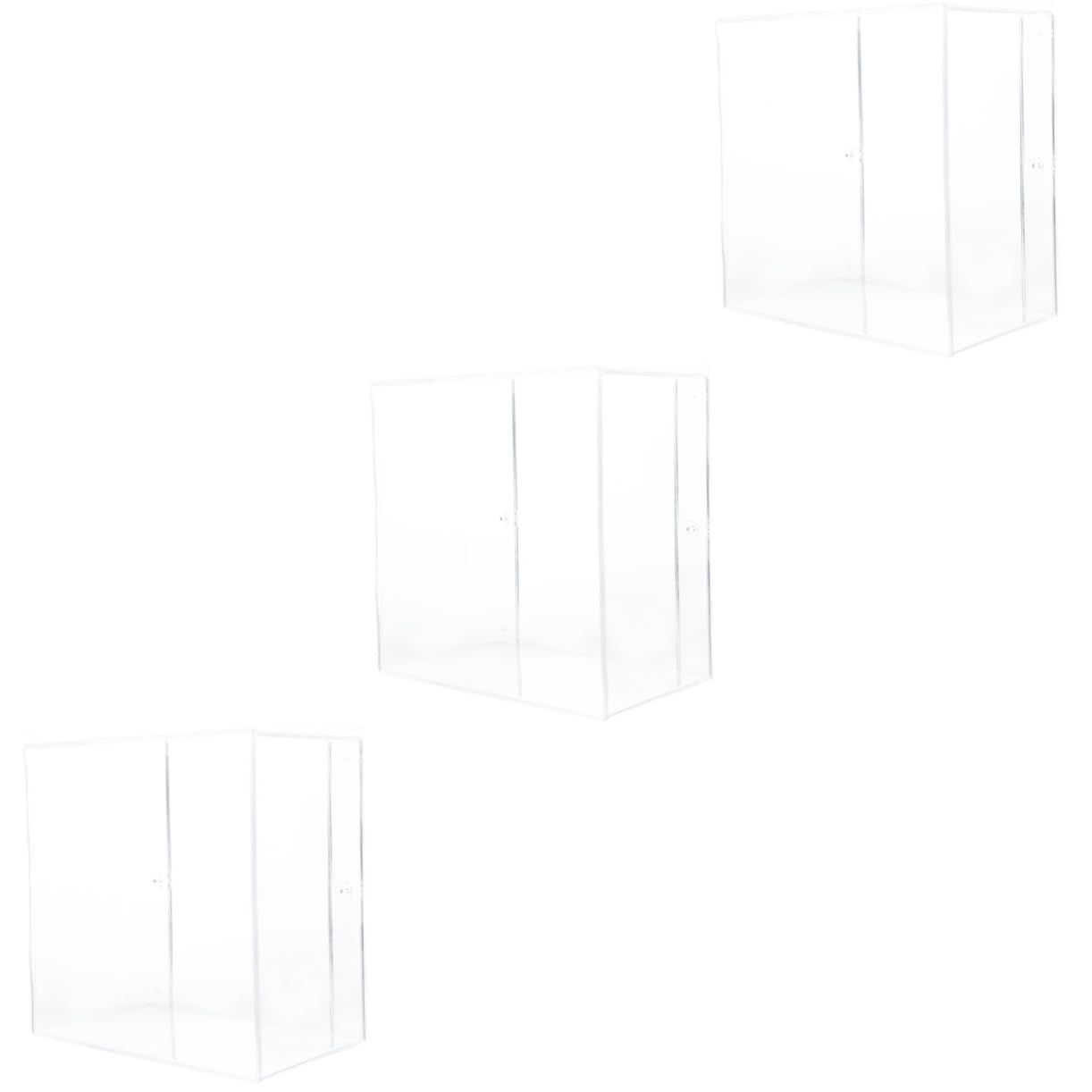 STOBAZA 3pcs Acrylic Storage Rack Storage Shelves Vinyl Record Display Vinyl Record Shelf Wall Record Holder Square Stand Clear Stand Wall Mount Organizer Clear Shelf Transparent