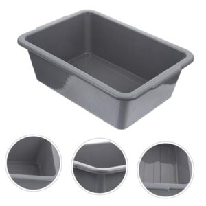 Levemolo 2pcs Box Storage Basket Washing Basin Tub Large Bus Tubs Restaurant Wash Basin Food Washing Bowl Utility Bus Tub Rectangular Bus Tubs Food Service Bus Dish Wash Basin Pp Grey