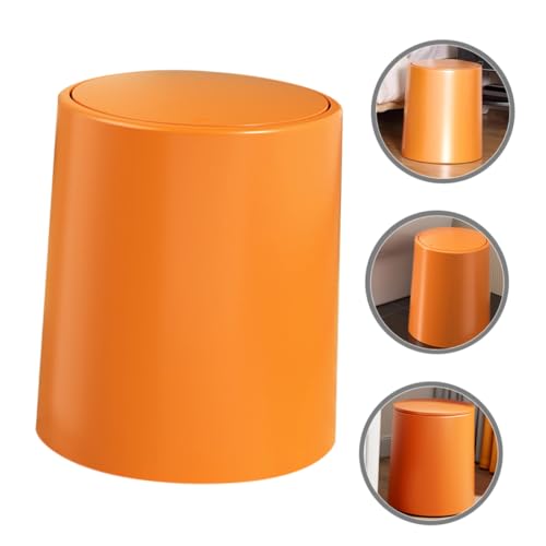 Outanaya Garbage Can Waste Container Desktop Waste Garbage Bin Dog Proofs Trash Bin Vanity Waste Bin Hotel Trash Can Under Desk Trash Can Bathroom Wastebasket Garbage Holder Plastic Orange