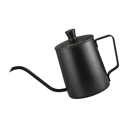 GRADENEVE 1pc Coffee Maker Stainless Tea Kettle Vintage Espresso Machine Kettle for Gas Stove Retro Coffee Maker Tea Dispenser Kettle for Coffee 304 Stainless Steel Black