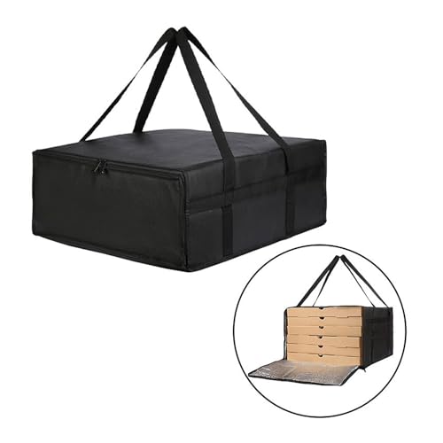 Insulated Delivery Bag Pizza Carrier for Hot and Cold Meal Pizza Warmer Bag Grocery Tote for Picnic Commercial Catering, 50x50x15CM