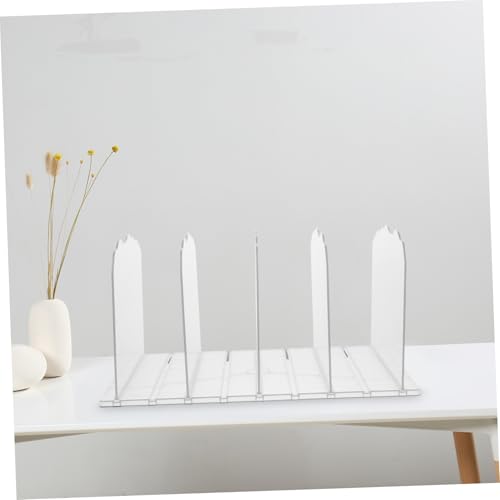 COOLHIYA Magazine Rack Clear Shelves Bookshelf Bookends Desktop Bookcase Book Shelves Bag Bookend Support Bag Organizer Plastic Bookend Closet Shelf Bag Holder Bag Rack Abs Transparent