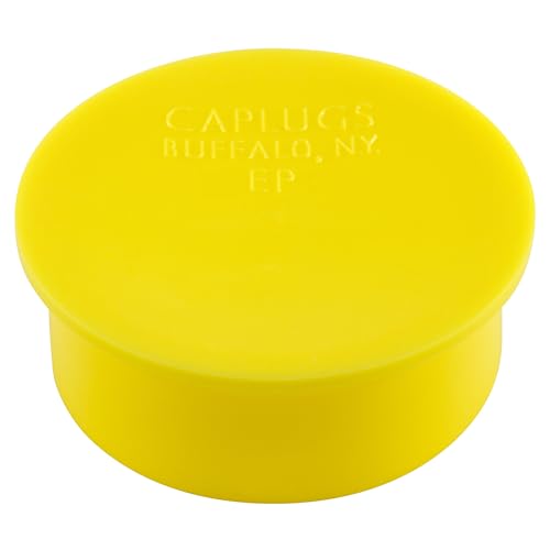 Caplugs EP-14 EP Series – Plastic Plug for Threaded Connectors, 40 Pack, Yellow LD-PE, Nominal Thread Size 7/8"-20 Flanged, Dust & Impact Protection, Fit Smooth Cylindrical Surfaces, Easy Removal