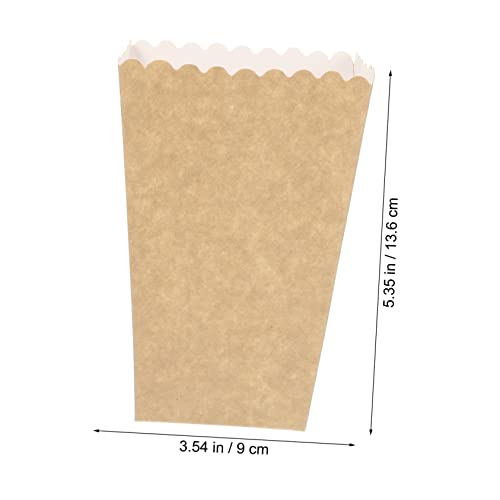 ULDIGI 50pcs Box Party Candy Cartons White Serving Tray Greaseproof Pastry Bags Paper Popcorn Boxes Red Strips Popcorn Bags Candy Boxes Snacks Popcorn Machine Party Supplies Kraft Paper