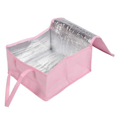 SHOWERORO Cake Insulation Bag Deliveries Insulated Bag with Handle Deliverys Insulated Take Out Bag Door Insulated Food Carrier Insulated Food Bag Food Bag for Takeout Non-woven Bags Pink