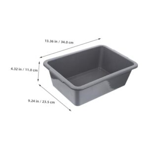 Levemolo 2pcs Box Storage Basket Washing Basin Tub Large Bus Tubs Restaurant Wash Basin Food Washing Bowl Utility Bus Tub Rectangular Bus Tubs Food Service Bus Dish Wash Basin Pp Grey