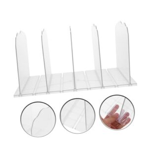 COOLHIYA Magazine Rack Clear Shelves Bookshelf Bookends Desktop Bookcase Book Shelves Bag Bookend Support Bag Organizer Plastic Bookend Closet Shelf Bag Holder Bag Rack Abs Transparent