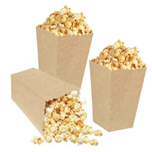 ULDIGI 50pcs Box Party Candy Cartons White Serving Tray Greaseproof Pastry Bags Paper Popcorn Boxes Red Strips Popcorn Bags Candy Boxes Snacks Popcorn Machine Party Supplies Kraft Paper