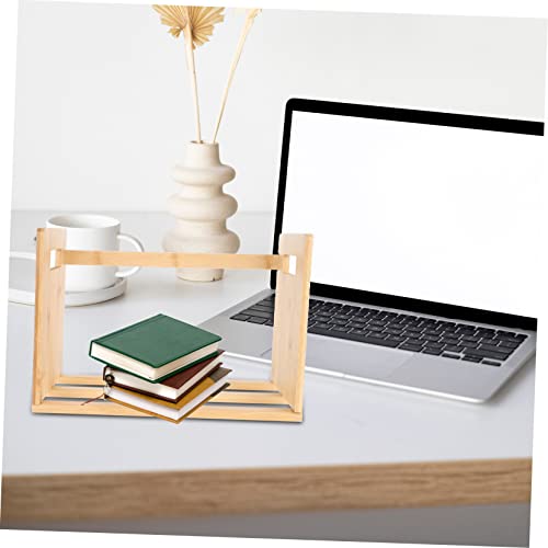 VOSAREA 1pc Bookshelf Storage Rack Magazine Display Stand Desk Book Shelf Plate Stand Display Simple Style Bookshelf Mini Shelf Heavy Duty Storage Shelves Office Shelf Book Rack Wooden