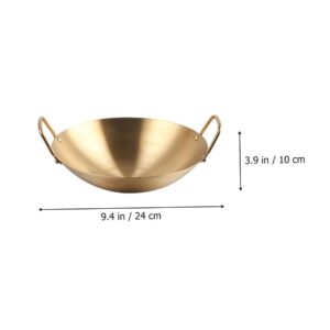 Garneck Amphora Golden Pot Frying Pan Ramyun Pot Ramen Noodles Pan Soup Pan Seafood Making Seafood Pot Cooking Utensil Stainless Pot Golden Ramen Pot Omelet Paella Pans Stainless Steel