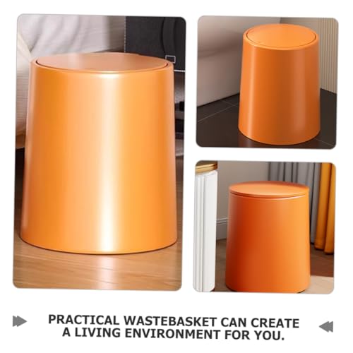 Outanaya Garbage Can Waste Container Desktop Waste Garbage Bin Dog Proofs Trash Bin Vanity Waste Bin Hotel Trash Can Under Desk Trash Can Bathroom Wastebasket Garbage Holder Plastic Orange