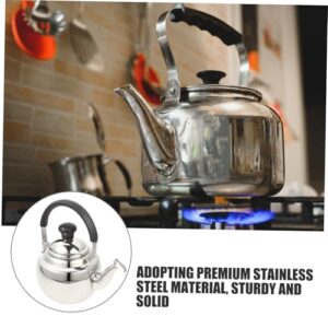 GRADENEVE Stainless Steel Kettle Whistling Coffee Pot Whistling+kettle+with+removable+spout Steel Gas Tea Kettle Whistling Coffee Kettle Boiling Teapot Espresso Machines Teapot for Silver