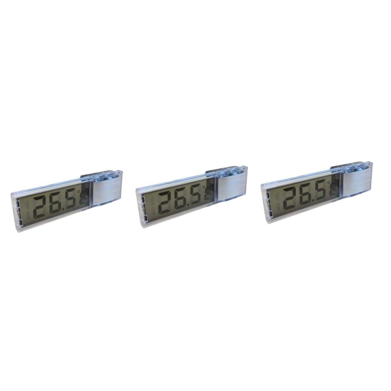 BESPORTBLE 3pcs Sucker Thermometer Digital Thermometer Fish Tank Sucker Measuring Tool Hygrometer for Reptile Tank Reptile Thermometer Fish Tank Accessories Fish Tank Temperature Meter Silver