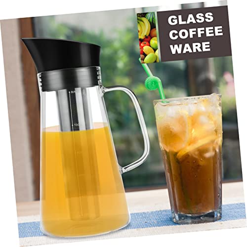 GRADENEVE 1pc Filter Jug Drink Iced Coffee Maker Water Jug Iced Tea Maker Cold Brew Coffee Maker Espresso Machine Tea Kettle with Handle Coffee for Cold Brew Clear Kettle Stainless Steel