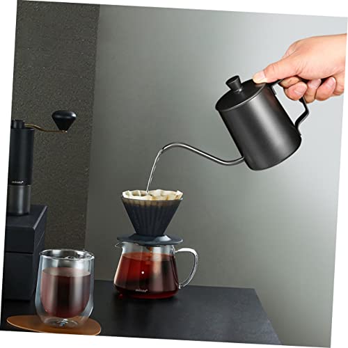 GRADENEVE 1pc Coffee Maker Stainless Tea Kettle Vintage Espresso Machine Kettle for Gas Stove Retro Coffee Maker Tea Dispenser Kettle for Coffee 304 Stainless Steel Black