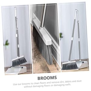 PLAFOPE 1 Set Home Cleaning Supplies Stand up Pan Standing Dustpan Pet Broom Cleaning Dustpan Kitchen Cleaning Outdoor Flooring Garden Broom Handheld Broom Cleaning Kits Stainless Steel