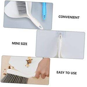 Gogogmee 1 Set Children's Dustpan Broom Pet Cage Broom Cleaning Kit Broom with Dustpan Small Dustpan and Brush Small Cleaning Broom Desk Hand Broom Keyboard Broom Clean Keyboard Pp White