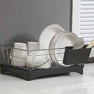 JUNXIAN Dish Rack Kitchen Countertop Utensil Organizer Storage Kitchen Dishware Storage Stand Household Dish Drying Rack Dish Containers(A)