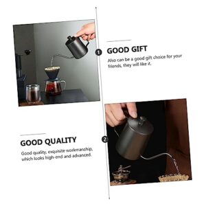 GRADENEVE 1pc Coffee Maker Stainless Tea Kettle Vintage Espresso Machine Kettle for Gas Stove Retro Coffee Maker Tea Dispenser Kettle for Coffee 304 Stainless Steel Black