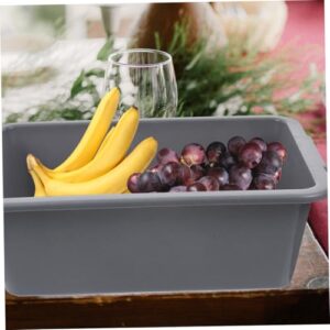 CAXUSD 2pcs Box Storage Basket Restaurant Wash Basin Food Washing Bowl Dish Basin Commercial Tote Tub Fruit Container Utility Bus Tub Food Service Bus Dish Washing Tub Pp Grey