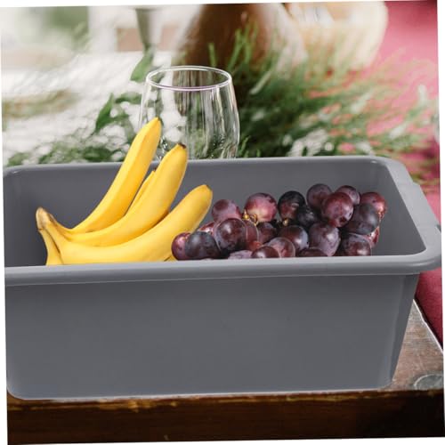 CAXUSD 2pcs Box Storage Basket Restaurant Wash Basin Food Washing Bowl Dish Basin Commercial Tote Tub Fruit Container Utility Bus Tub Food Service Bus Dish Washing Tub Pp Grey