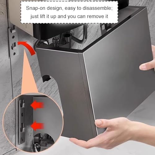 LXBAMKEA Kitchen Organizer Kit, Wall Mount Display Panel, Water Heater Pipeline Decorative Blocking Plate, Home Garage Office Bathroom Storage Rack, Pipeline Shielding Cover((L x D x H) 45x20x30CM)