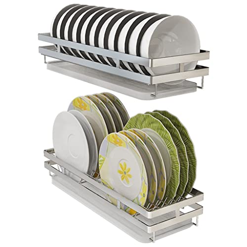 JUNXIAN Dish Rack Household Dish Storage Rack, Kitchen Dish Drying Rack, Dish Drying Storage Rack, Kitchen Storage Rack (Two Pieces) Dish Containers