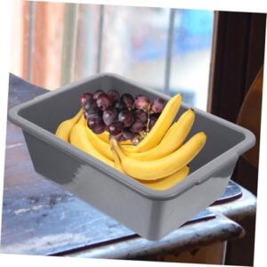 CRILSTYLEO 2pcs Box Storage Basket Food Storage Bin Vegetable Tote Tub Dish Basin Food Washing Bowl Food Service Bus Commercial Bus Tub Restaurant Wash Basin Commercial Tote Tub Grey Pp