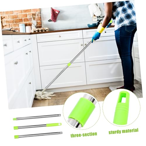 Didiseaon 3 Sets Mop Stick Mop or Broom Handle Rod Commercial Pole Handle Holder Broom Replace Handle Palo Dust Mop Replacement Mop Handles for Floor Cleaning Refills para Stainless Steel