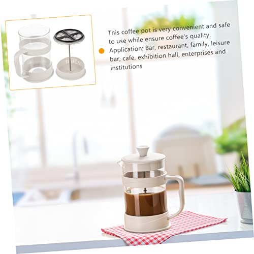 FELTECHELECTR Coffee Pot Portable Espresso Small Espresso Maker Teakettle Camping Kettle Press Tea Cold Brew Coffee Maker Coffee Carafe Concentrated Coffee Filter Machine White Plastic