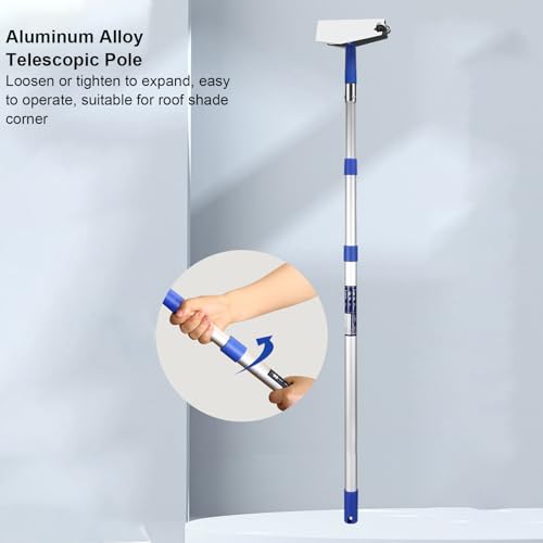 Drywall Tools Skimming Blade with 2 Meter Telescopic Pole, Wall Corner Drywall Scraper, Stainless Steel Construction Tools Bearing Plaster Finishing Tool