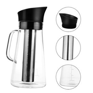 GRADENEVE 1pc Filter Jug Drink Iced Coffee Maker Water Jug Iced Tea Maker Cold Brew Coffee Maker Espresso Machine Tea Kettle with Handle Coffee for Cold Brew Clear Kettle Stainless Steel