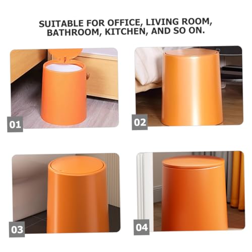 Outanaya Garbage Can Waste Container Desktop Waste Garbage Bin Dog Proofs Trash Bin Vanity Waste Bin Hotel Trash Can Under Desk Trash Can Bathroom Wastebasket Garbage Holder Plastic Orange