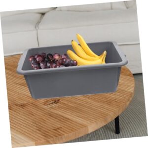 CAXUSD 2pcs Box Storage Basket Restaurant Wash Basin Food Washing Bowl Dish Basin Commercial Tote Tub Fruit Container Utility Bus Tub Food Service Bus Dish Washing Tub Pp Grey