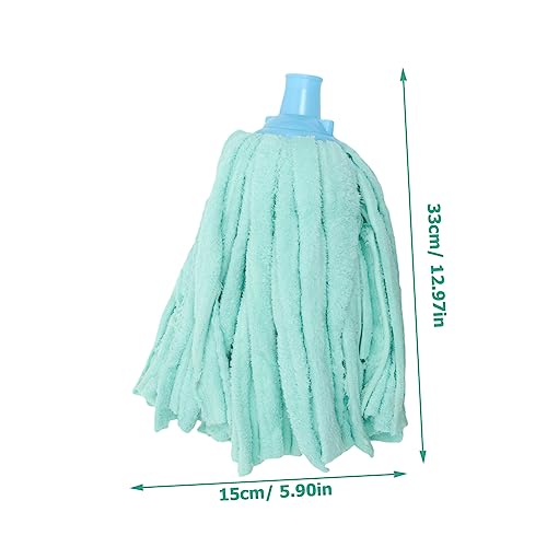 GARVALON Vintage Mop Head Squeeze Mop Head Steam Mop Pad Practical Mop Head Dry Floor Cleaning Mop Mop Flip Mop Refill Commercial Cut End Cotton Mop Dry Mop Pad Green Cloth