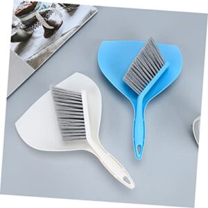 Gogogmee 1 Set Children's Dustpan Broom Pet Cage Broom Cleaning Kit Broom with Dustpan Small Dustpan and Brush Small Cleaning Broom Desk Hand Broom Keyboard Broom Clean Keyboard Pp White