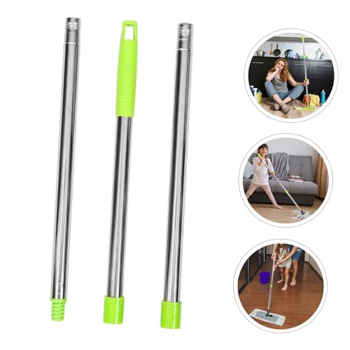 FOMIYES 3 Sets Mop Stick Broom Pole Replacement Mop Handle Fiberglass Broom Mop Pole Replacement Commercial Replacement Mop Pole Palo Pole Tip Rod Mop Handles for Floor Cleaning Plastic