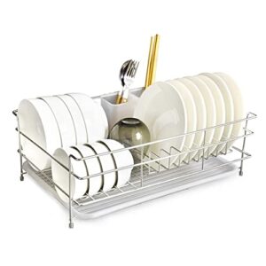 junxian dish rack single layer 304 stainless steel tableware storage racks, kitchen dishware storage stand, household dish drying rack dish containers(a)