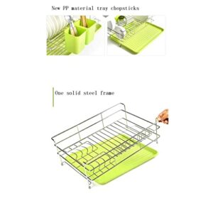 JUNXIAN Dish Rack Single Layer 304 Stainless Steel Tableware Storage Racks, Kitchen Dishware Storage Stand, Household Dish Drying Rack Dish Containers(A)