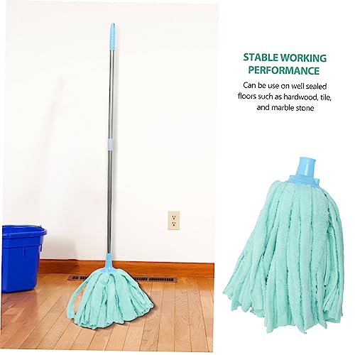 GARVALON Vintage Mop Head Squeeze Mop Head Steam Mop Pad Practical Mop Head Dry Floor Cleaning Mop Mop Flip Mop Refill Commercial Cut End Cotton Mop Dry Mop Pad Green Cloth