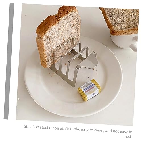 PHENOFICE Toast Rack Accessories for Display Shelf Show Rack Sign Kitchen Bread Rack Stainless Air Fryer Pans Metal Toast Stand Toast Storage Holder Metal Bread Rack Silver Stainless Steel