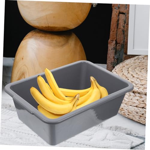 CRILSTYLEO 2pcs Box Storage Basket Food Storage Bin Vegetable Tote Tub Dish Basin Food Washing Bowl Food Service Bus Commercial Bus Tub Restaurant Wash Basin Commercial Tote Tub Grey Pp