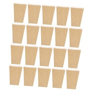 uldigi 50pcs box party candy cartons white serving tray greaseproof pastry bags paper popcorn boxes red strips popcorn bags candy boxes snacks popcorn machine party supplies kraft paper