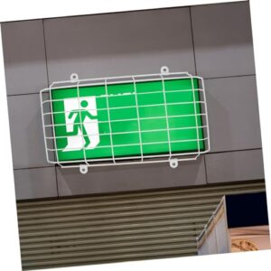 CAXUSD 2pcs School Evacuation Sign Exit Sign Protective Covers Emergency Light Protection Exit Sign Protective Cage Sign Light Covers Light Switch Covers Guard LED Exit Sign White Iron