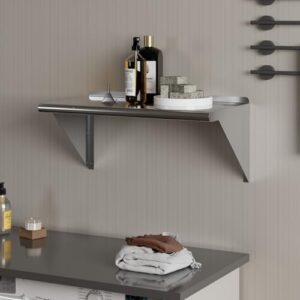 AmGood 16 in. x 30 in. Stainless Steel Wall Shelf | NSF Certified | Appliance & Equipment Metal Shelving | Kitchen, Restaurant, Garage, Laundry, Utility Room