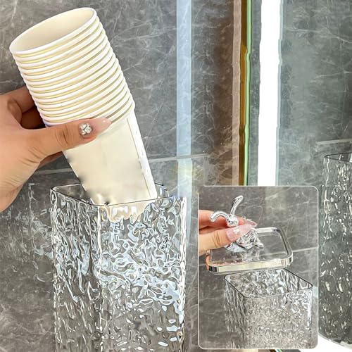 Argzm Easy to Install Paper Cup Holder Space Saving Cup Dispenser Sturdy Cups Container Shelves for Coffee Corner