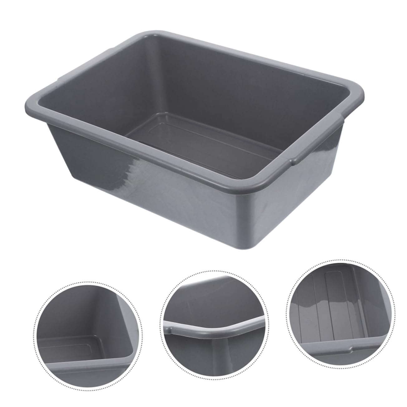 ABOOFAN 2pcs Box Storage Basket Dish Washing Tub Dish Wash Basin Commercial Bus Tub Dish Basin Dishwashing Tub Fruit Container Rectangular Bus Tubs Food Washing Bowl Large Bus Tubs Grey Pp